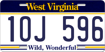 WV license plate 1OJ596