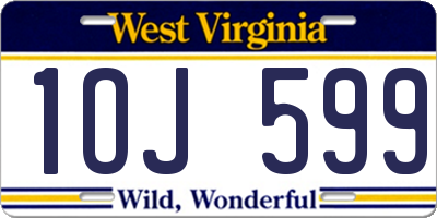 WV license plate 1OJ599