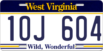 WV license plate 1OJ604