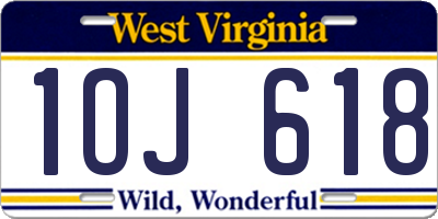 WV license plate 1OJ618