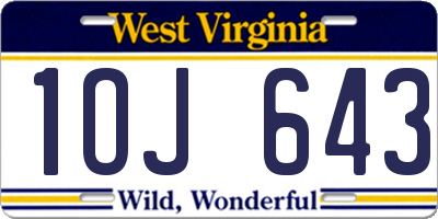 WV license plate 1OJ643