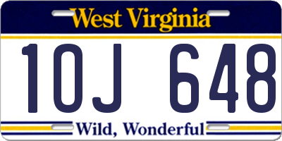 WV license plate 1OJ648
