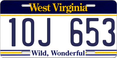 WV license plate 1OJ653