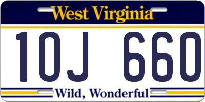 WV license plate 1OJ660