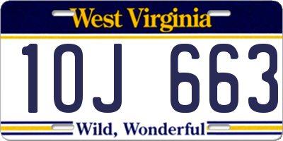 WV license plate 1OJ663