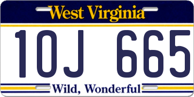 WV license plate 1OJ665