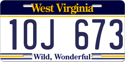 WV license plate 1OJ673
