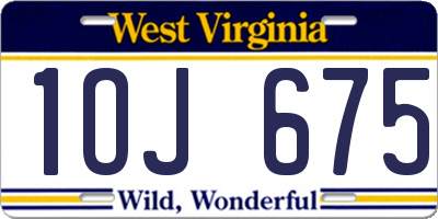WV license plate 1OJ675