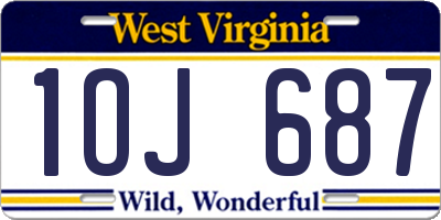 WV license plate 1OJ687