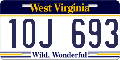 WV license plate 1OJ693