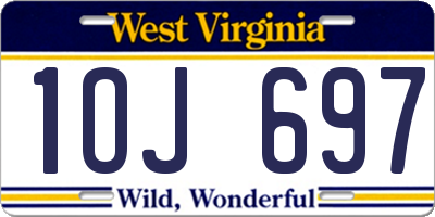 WV license plate 1OJ697