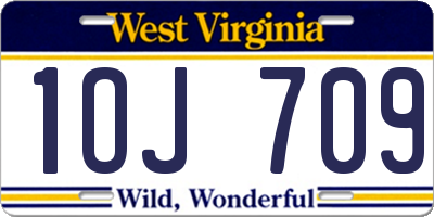WV license plate 1OJ709
