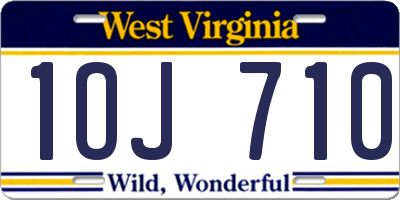 WV license plate 1OJ710