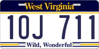 WV license plate 1OJ711
