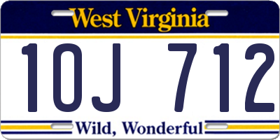 WV license plate 1OJ712