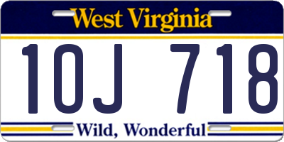 WV license plate 1OJ718
