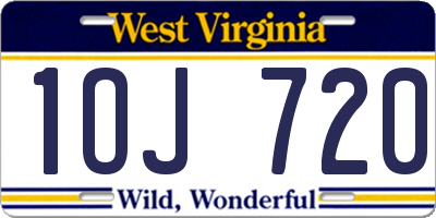 WV license plate 1OJ720