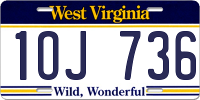 WV license plate 1OJ736