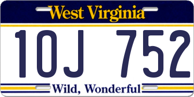 WV license plate 1OJ752