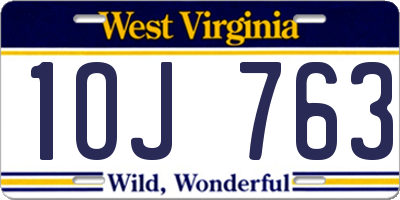 WV license plate 1OJ763