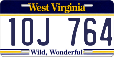 WV license plate 1OJ764