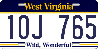 WV license plate 1OJ765