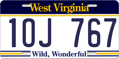 WV license plate 1OJ767