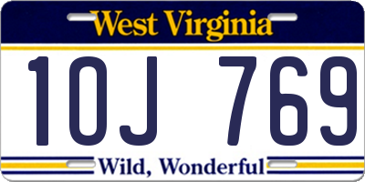 WV license plate 1OJ769