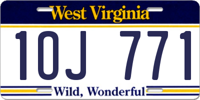 WV license plate 1OJ771