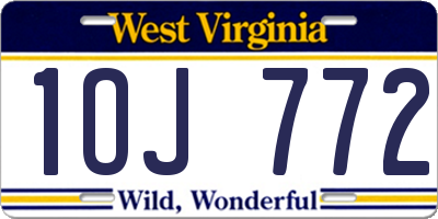 WV license plate 1OJ772
