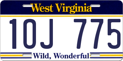 WV license plate 1OJ775