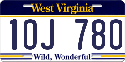 WV license plate 1OJ780