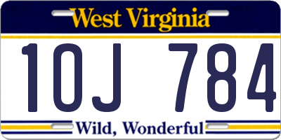 WV license plate 1OJ784