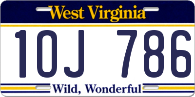 WV license plate 1OJ786