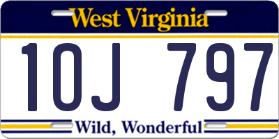 WV license plate 1OJ797
