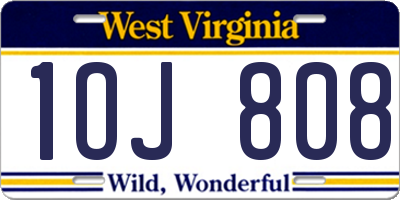 WV license plate 1OJ808