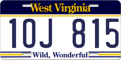 WV license plate 1OJ815