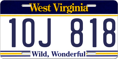 WV license plate 1OJ818
