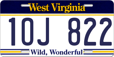 WV license plate 1OJ822