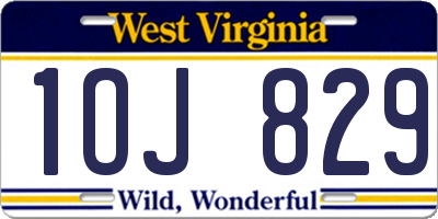 WV license plate 1OJ829