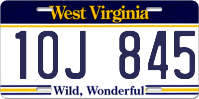 WV license plate 1OJ845