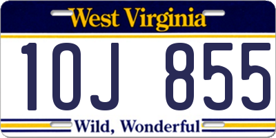 WV license plate 1OJ855