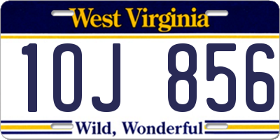 WV license plate 1OJ856
