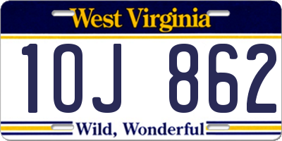 WV license plate 1OJ862