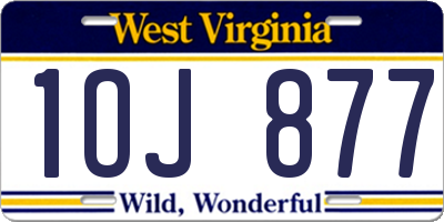 WV license plate 1OJ877