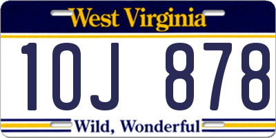 WV license plate 1OJ878