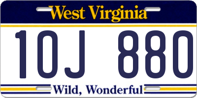 WV license plate 1OJ880