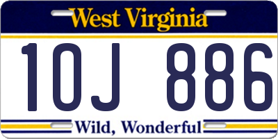 WV license plate 1OJ886