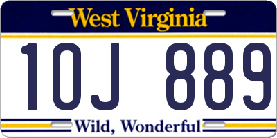WV license plate 1OJ889