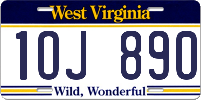 WV license plate 1OJ890